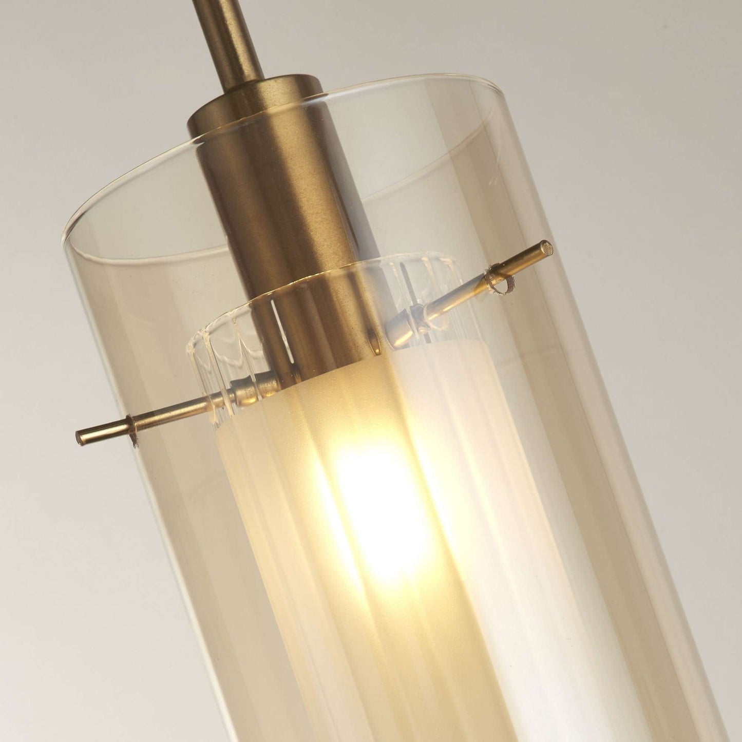 Suspension Suspension DUO-III 1 lampe double verre champagne Marque Searchlight Lumisign