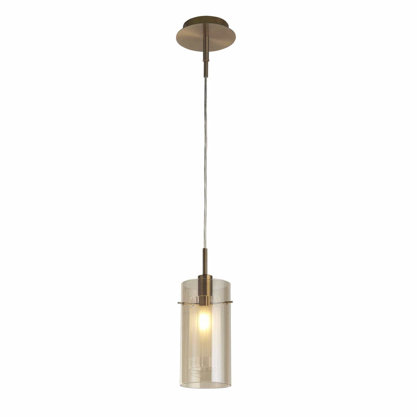 Suspension Suspension DUO-III 1 lampe double verre champagne Marque Searchlight Lumisign