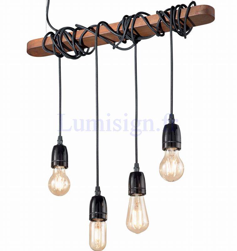 Suspension Suspension ELECTRIQUE SP4 finition corten Idéal-lux Lumisign