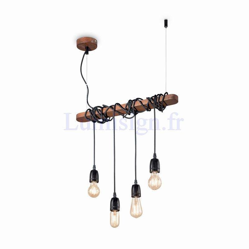 Suspension Suspension ELECTRIQUE SP4 finition corten Idéal-lux Lumisign