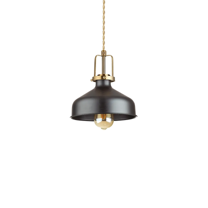Suspension ERIS-1 blanche ou noire : Monture en métal avec diffuseur vernis & câble électrique torsadé élégant. Garantie 5 ans.