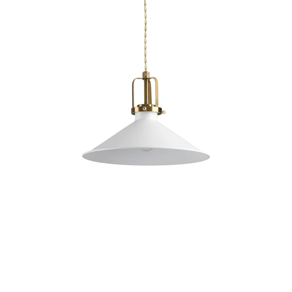 Suspension ERIS-3 blanche ou noire: Monture en métal & câble électrique torsadé en tissu. Hauteur ajustable pour un style bistro unique.