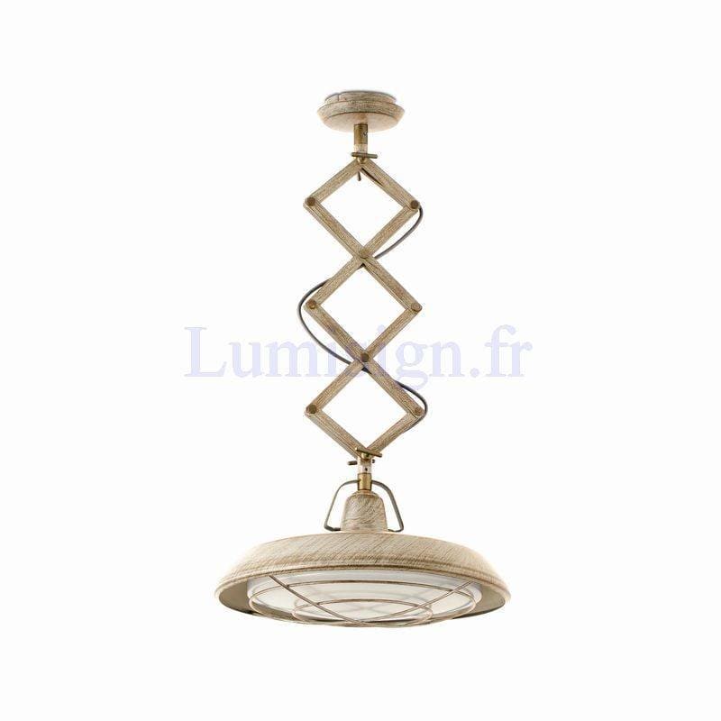 Suspension Suspension extensible LED PLEC blanc vieilli Faro Lumisign