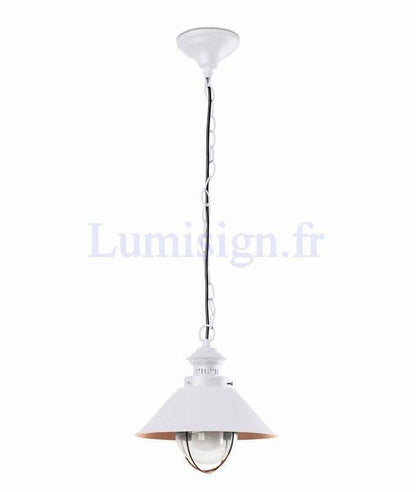 Suspension extérieure Suspension extérieure NAUTICA blanche et cuivre Faro Lumisign