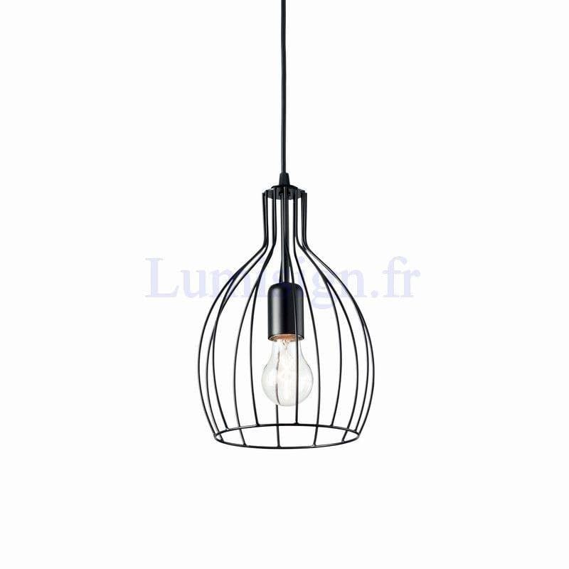 Suspension Suspension fils d’acier AMPOLLA-2 émaillée noire Idéal-lux Lumisign