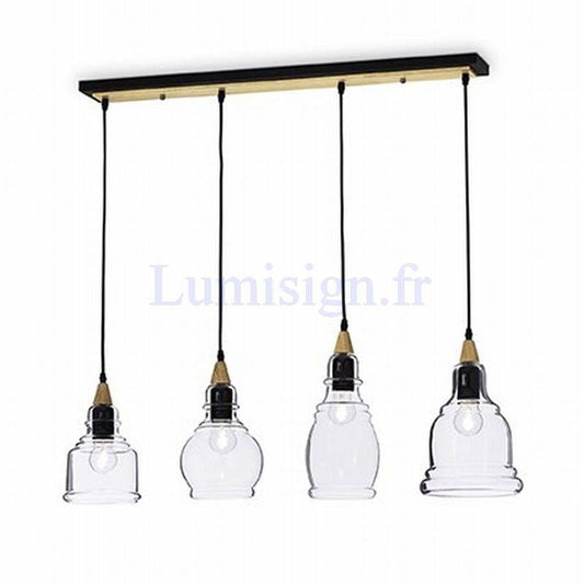 Suspension Suspension GRETEL-4L verre soufflé Idéal-lux Lumisign