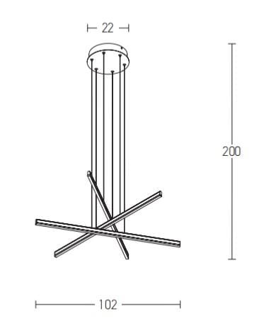 Suspension Suspension LED Zambelis 1947 noire Zambelis Lumisign