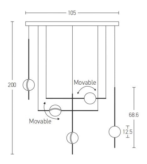 Suspension Suspension LED Zambelis 2001 noire Zambelis Lumisign