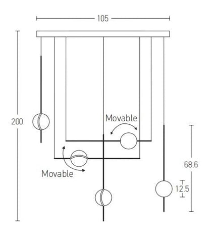 Suspension Suspension LED Zambelis 2001 noire Zambelis Lumisign