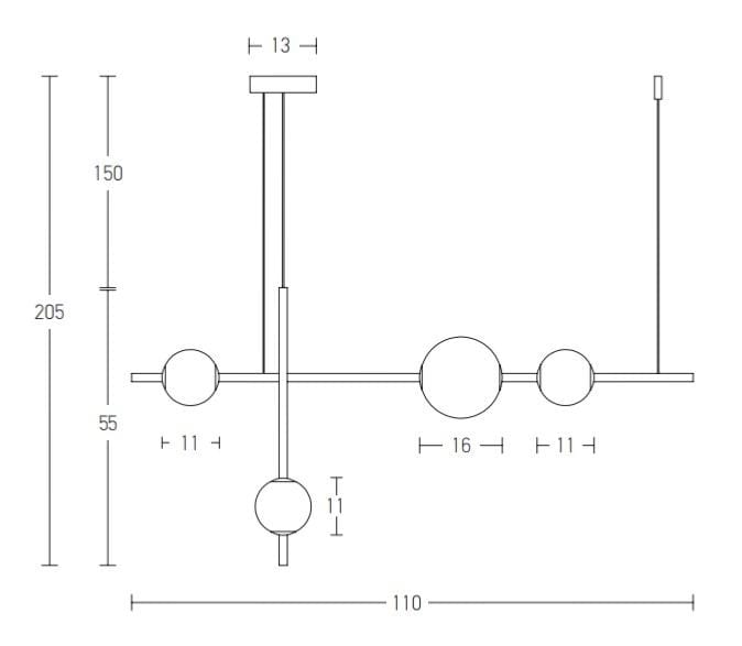 Suspension Suspension LED Zambelis 20131 noire Zambelis Lumisign