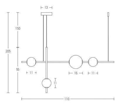 Suspension Suspension LED Zambelis 20131 noire Zambelis Lumisign