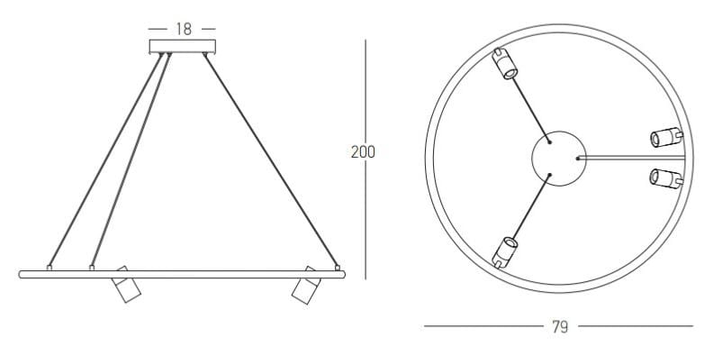 Suspension Suspension LED Zambelis 22013 noire Ø 79 cm Zambelis Lumisign