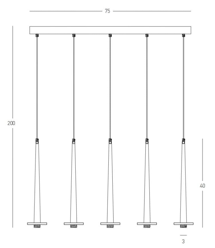 Suspension Suspension LED Zambelis 22112 noire éclairage variable Zambelis Lumisign