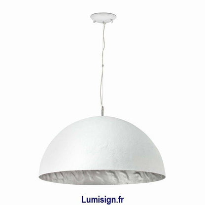 Suspension Suspension MAGMA blanche et argent Faro Lumisign