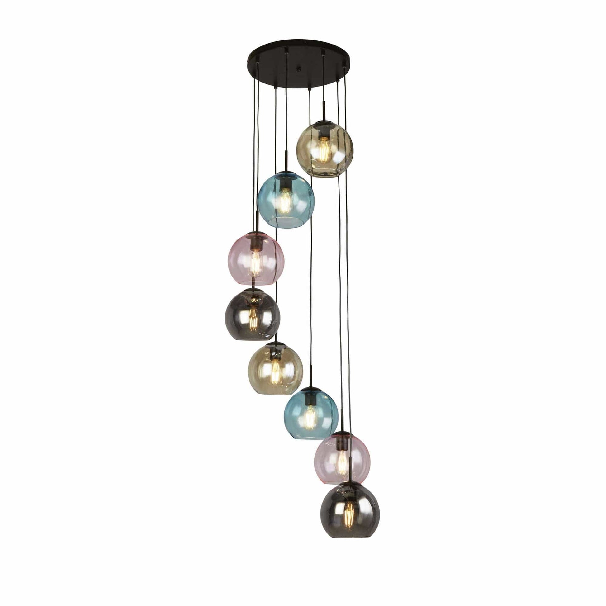 Suspension Suspension MARDI GRAS-II 8 verres colorés Marque Searchlight Lumisign