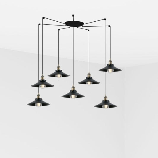 Suspension Suspension MARLIN-7L or vieilli et noir Faro Lumisign