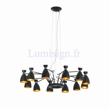 Suspension Suspension RETRO-12 noire or Faro Lumisign