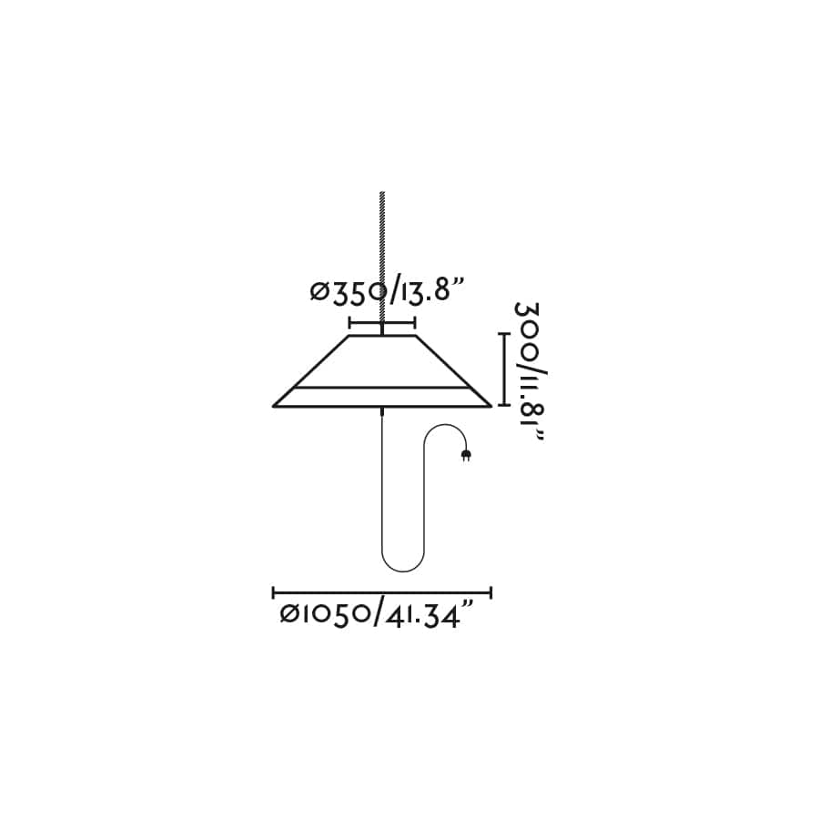 Suspension extérieure Suspension SAÏGON OUT C100 portable grise beige Faro Lumisign