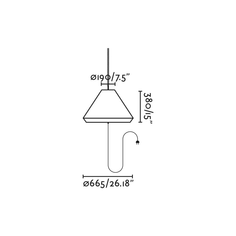 Suspension extérieure Suspension SAÏGON OUT C70 portable grise beige Faro Lumisign