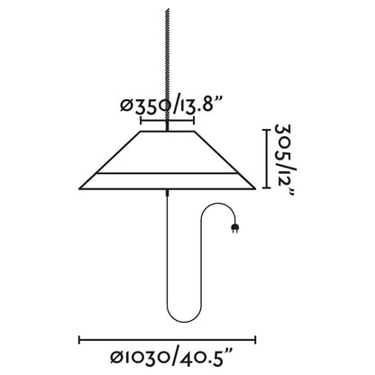 Suspension extérieure Suspension SAÏGON OUT W100 portable marron Faro Lumisign