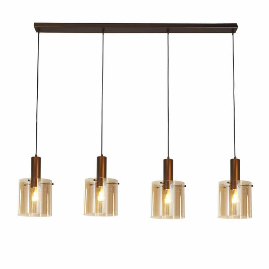 Suspension Suspension SWEDEN 4 lampes verre ambré Marque Searchlight Lumisign