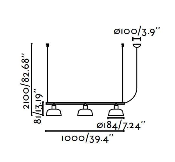 Suspension Suspension TATAWIN verre opale Ø 184 mm Faro Lumisign