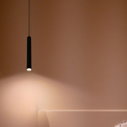 Suspension LED noire Ideal Lux Tube, câble ajustable 2m13