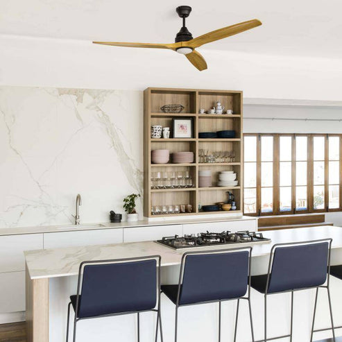 ventilateur plafond design bois ALO noir