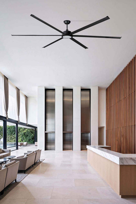 Ventilateur de plafond avec luminaire ROTTERDAM XXL noir Ø 300 cm