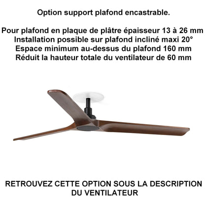 ventilateur de plafond silencieux HEYWOOD noir installation sur ba13