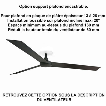 ventilateur de plafond CRUISER XL noir installation plafond BA13