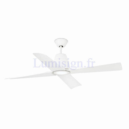 ventilateur de plafond Ventilateur de plafond intérieur/extérieur TYPHOON blanc avec luminaire Faro Lumisign