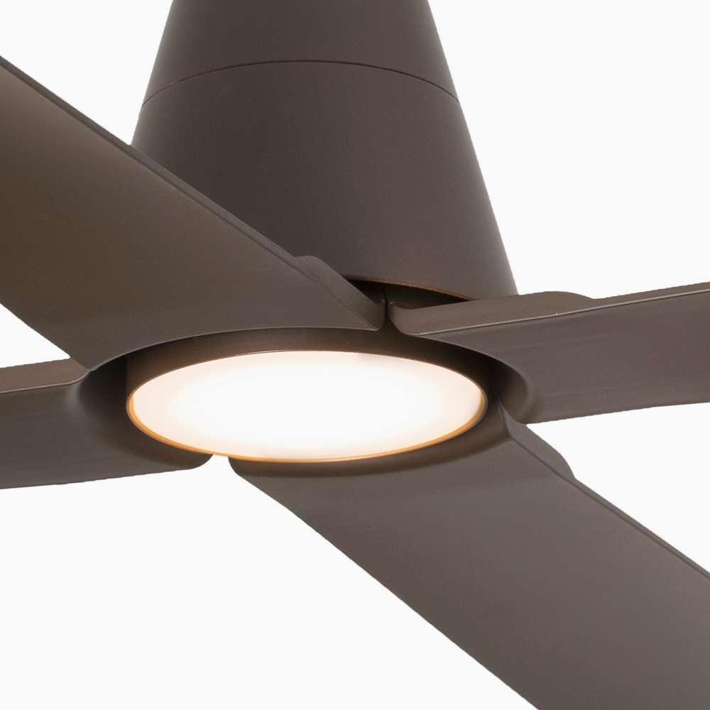 ventilateur de plafond Ventilateur de plafond intérieur/extérieur TYPHOON marron avec luminaire Faro Lumisign
