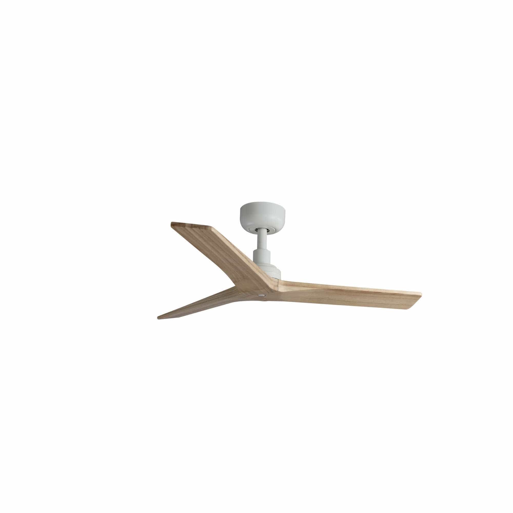 Ventilateur De Plafond KLIM S - Ø 92,5 Cm - 3 Pales Chêne Clair - Blanc - Ampoule E27 Incluse