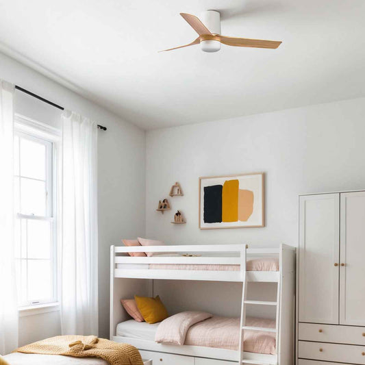 Ventilateur Plafond Moderne Étoile Blanche Avec Lumière RGB, Télécommande Et Moteur DC Silencieux 6 Vitesses