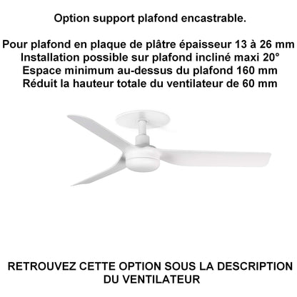 ventilateur de plafond MINI PUNT blanc pour plafond ba13
