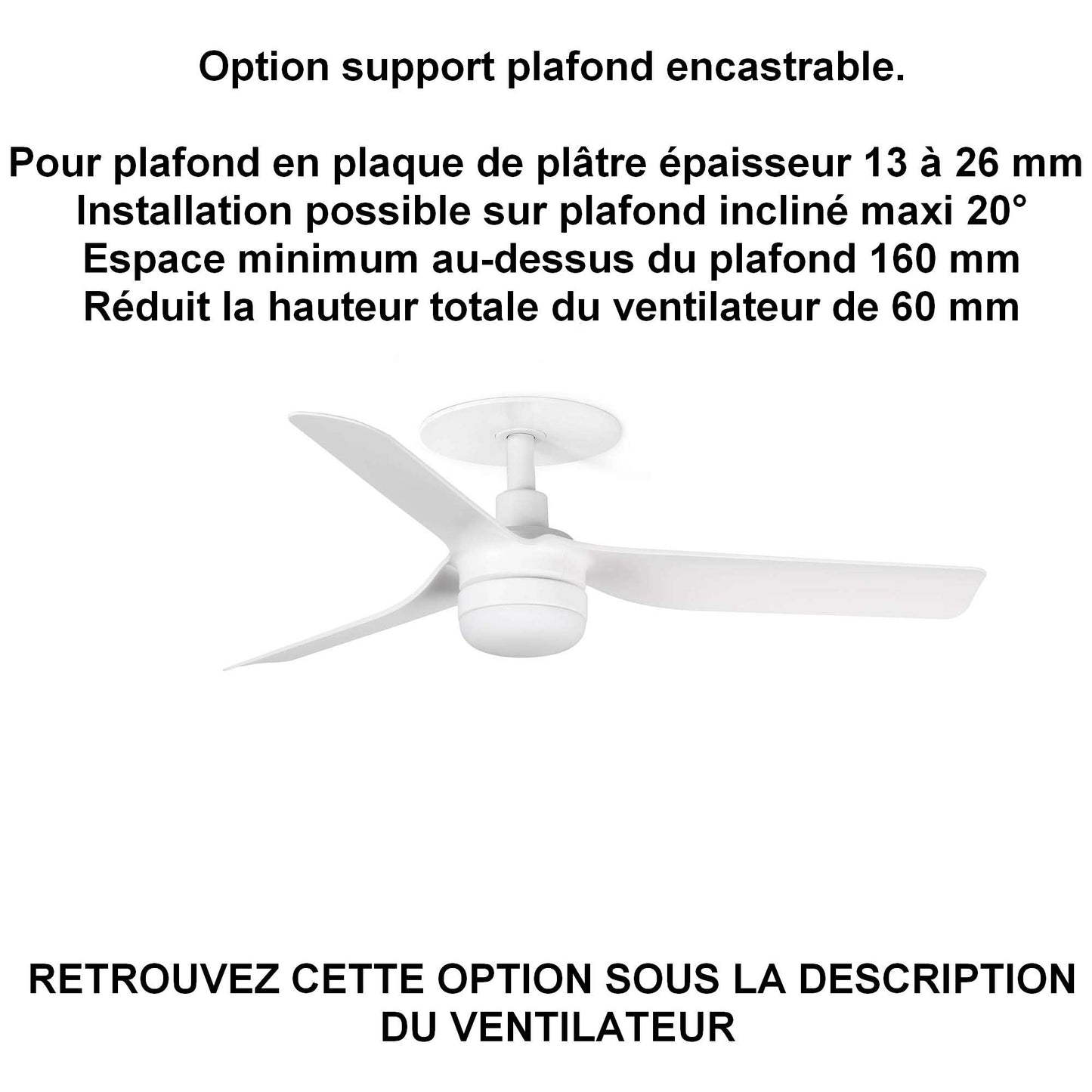ventilateur de plafond MINI PUNT LED blanc pour plafond ba13