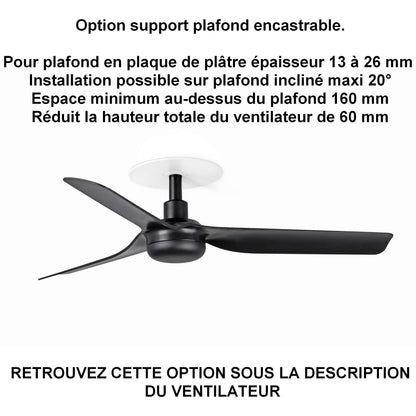 ventilateur de plafond MINI PUNT noir pour plafond en ba13
