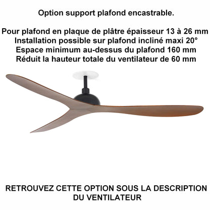 ventilateur de plafond GOTLAND noir pour plafond ba13