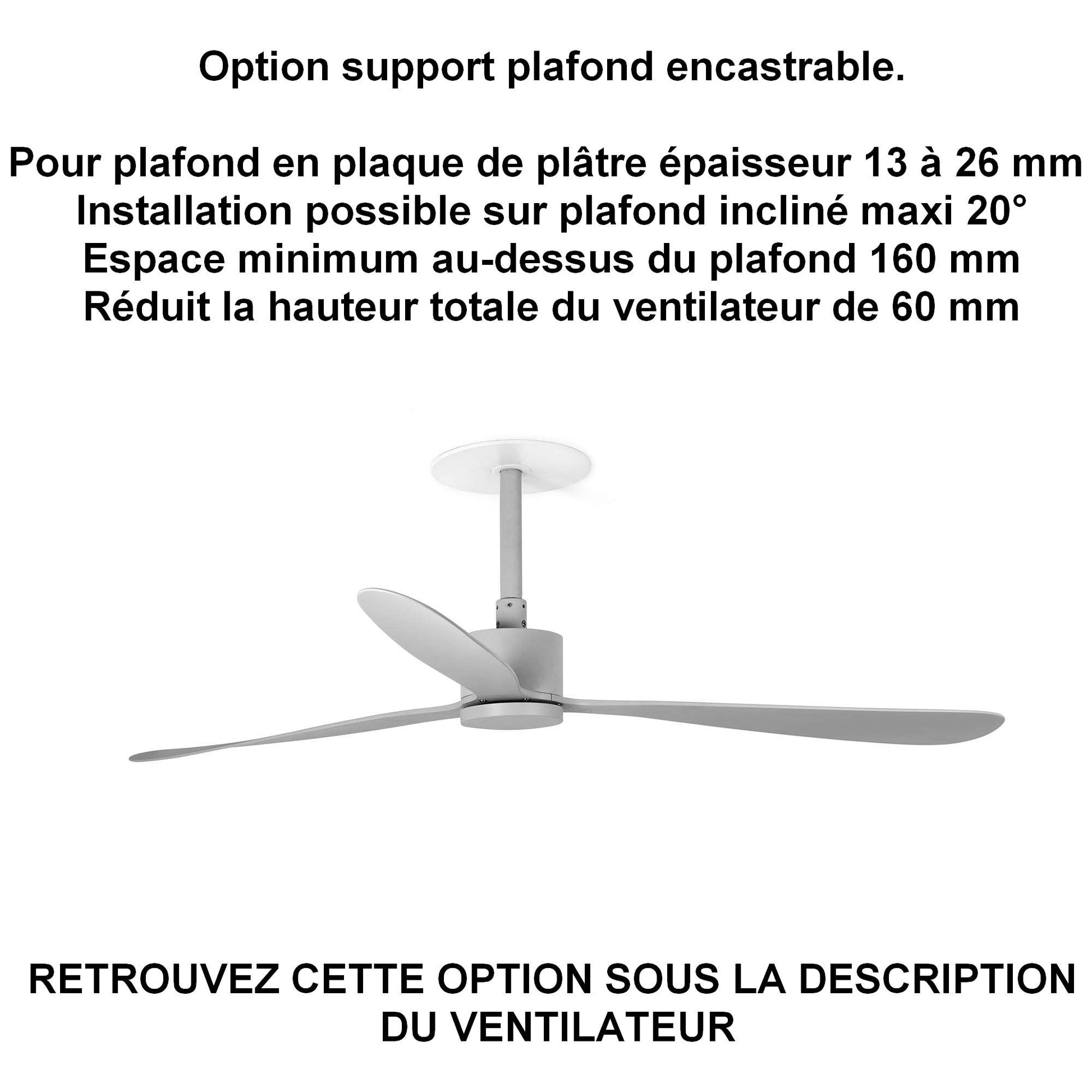 ventilateur de plafond AMELIA gris sans lampe pour plafond ba13