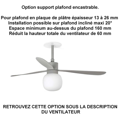 ventilateur de plafond AMELIA-L BALL LED gris pour plafond ba13