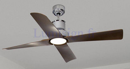 ventilateur de plafond Ventilateur de plafond WINCHE chrome avec luminaire Faro Lumisign