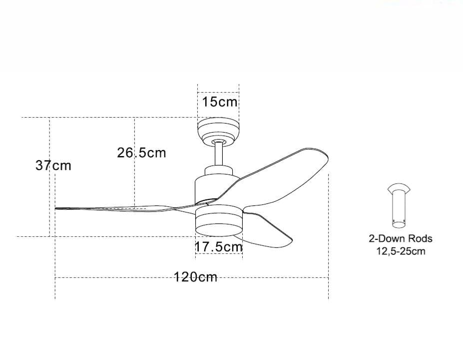 ventilateur de plafond Ventilateur de plafond Zambelis 19131 nickel-mat pales érable Zambelis Lumisign