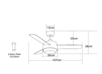 ventilateur de plafond Ventilateur de plafond Zambelis 19132 blanc avec lampe Zambelis Lumisign