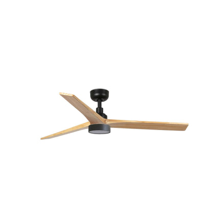 Ventilateur de plafond KLIM-M Ø 1250 mm noir pales chêne clair avec led