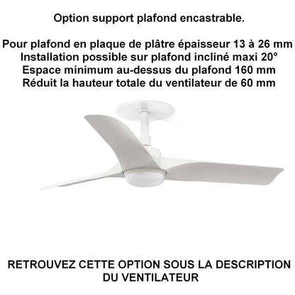 Ventilateur de plafond HEY Tub DC pour plafond en BA13