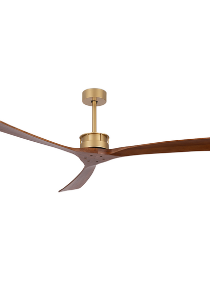 Ventilateur de plafond ZAMBELIS 23002 Ø 1520 mm doré pales noyer sans éclairage